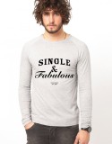 Cumpara ieftin Bluza gri, barbati, Single &amp; Fabulous - M, THEICONIC