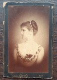 FOTOGRAFIE CDV - PORTRET FEMEIE - ATELIER FRANZ MANDY BUCURESCI, MAI RARA