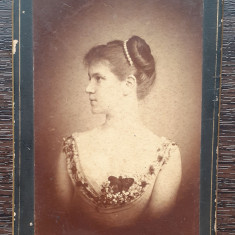 FOTOGRAFIE CDV - PORTRET FEMEIE - ATELIER FRANZ MANDY BUCURESCI, MAI RARA