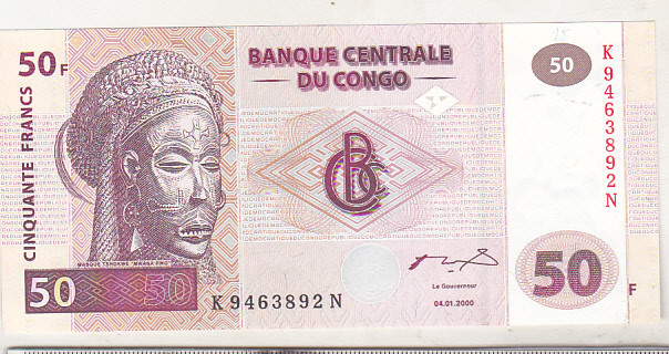 bnk bn Congo 50 franci 2000 unc Kinshasa
