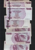 Zimbabwe 750000 750 000 dollars dollari 2007 VF-XF pret pe bucata