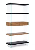 Raft, mdf si sticla, Line, 90x39x180 cm