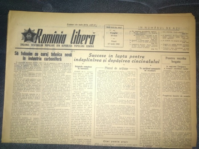 ZIARUL ROMANIA LIBERA 17 IUNIE 1955