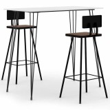 Cumpara ieftin Set mobilier de bar, 3 piese, alb