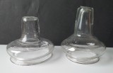 2 capace de sticla de glaja, glajarie, huta