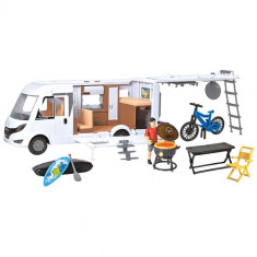 Rulota Camper Dickie Toys Hymer Camping Van Class B cu Figurina si Accesorii, Scara 1:24 foto