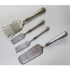 4 piese din argint pentru servit desert , Austria, Secol 19