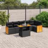 Cumpara ieftin Gossi set canapele de gradina cu perne, 7 piese, negru, poliratan