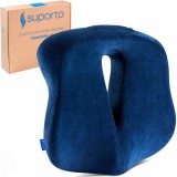Perna de șezut pentru gravide | Perna Ortopedica de Sezut Navy Blue pentru scaun de birou sau masina, din spuma cu memorie, cu suport pentru Coccis, A
