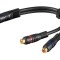 Cablu RCA mufă x2, 0,2m, aurit