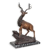 Cerb-statueta din bronz cu un soclu din marmura TBA-169, Animale