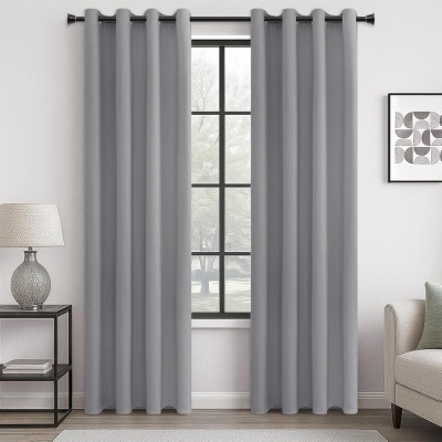 Set 2 Draperii Blackout, 226 x 140 cm, Prindere pe sina cu Inele, Gri - CN foto