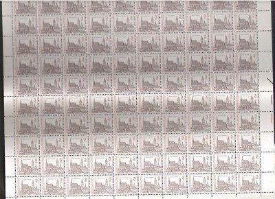 Czechoslovakia 1992 Castle, 100 stamps in bloc, MNH J.11 foto