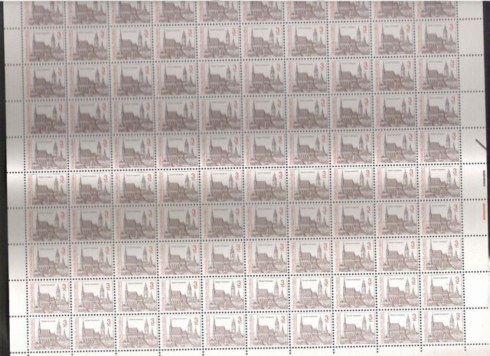 Czechoslovakia 1992 Castle, 100 stamps in bloc, MNH J.11