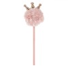 Creion 3D Roz cu Coroană și Pompon, 22.5 cm - Rechizite Școlare Elegante, Design Unisex, Materiale Durabile