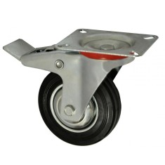 Roata carucior 5&amp;quot; - talpa metal - rulment - 125/37.5-50 - frana