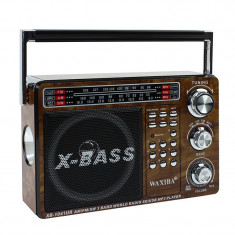 Mini radio portabil cu 3 frecvente, MP3 player, slot TF, SD, USB, Waxiba foto