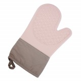 Manusa de bucatarie Pufo Cuisine din silicon pentru gratar sau cuptor, captusita, 30 cm, roz pal