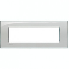 Placa ornament ,7 module, gri gheata, living light, BTICINO