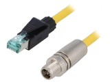 Cablu de Conexiune M12 tată drept la RJ45 8 pini 1m