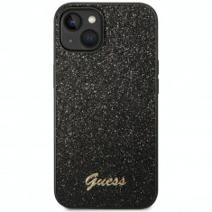 Husa Cover Guess Glitter PC/TPU Flakes Metal Logo pentru iPhone 14 Pro Black foto