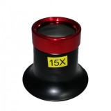 Cumpara ieftin Lupa Ceasornicar Bijutier 15X Aliaj Metalic Negru/Rosu 4x3.5cm