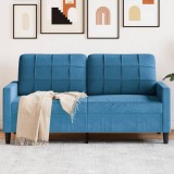 VidaXL Canapea cu 2 locuri, albastru, 140 cm, catifea