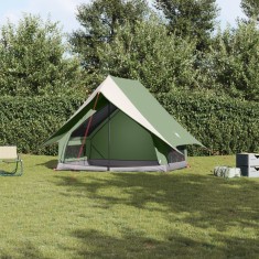 vidaXL Cort de Camping Tip A pentru 3 Persoane Verde Impermeabil