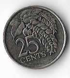 Moneda 25 cents 2012 - Trinidad Tobago, America Centrala si de Sud