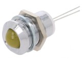 Lampă LED Convexă Galbenă &Oslash;12mm pentru PCB Alamă