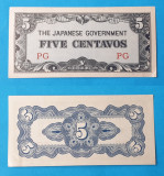 Bancnota Ocupatia japoneza in Filipine 5 Centavos 1942 - in stare foarte buna