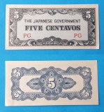 Bancnota Ocupatia japoneza in Filipine 5 Centavos 1942 - in stare foarte buna