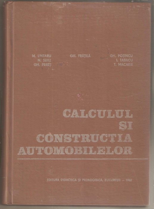 Calculul si constructia automobilelor