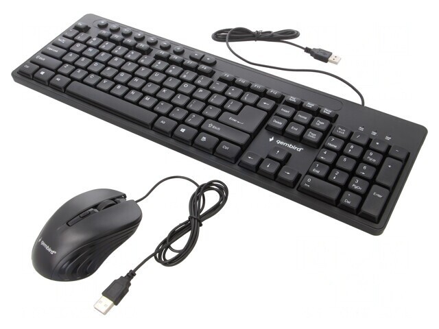 Kit Birou Negru USB A cu Cablul US Layout 1,5m