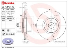 BREMBO 09.C542.11 PRIME LINE - UV Coated Disc frana foto