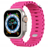 Curea silicon TU&amp;YA&reg; Premium, pentru Apple Watch 8/7/6/5/4/3, Display 49/45/44/42 mm, Roz