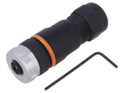 Conector M12 mufă 5 pini IP67 drept pe cablu LAPP aurit foto