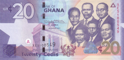 Bancnota Ghana 20 Cedis 2017 - P40g UNC foto