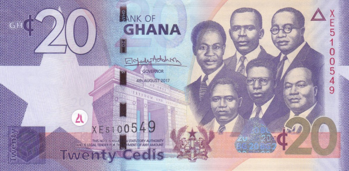 Bancnota Ghana 20 Cedis 2017 - P40g UNC