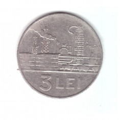Moneda 3 lei 1966, stare buna, curata, cant intreg
