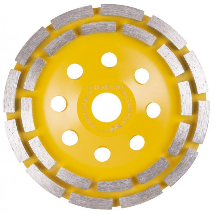 Strend Pro CGW11, 150 mm, 2 r&acirc;nduriCup, disc de șlefuit diamantat, pentru beton, r&acirc;nd dublu