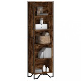 Biblioteca Gossi Stejar Fumuriu 50x31x169 cm Lemn Prelucrat, Metal - Rafturi Depozitare, Design Modern