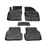 Covorase Auto Cauciuc Premium Stil Tavita Ford Focus 2 (2004-2011) Negre, Fara Miros