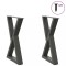 vidaXL Picioare masă de sufragerie, 2 buc., antracit, 60x(72-73,3) cm, oțel 4012722