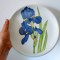 Farfurie / platou portelan , cu floare de IRIS, 23cm, IKEA, Made in Portugal