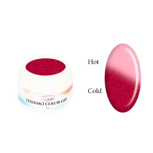 Gel color termic - ROSE RED GLITTER/LIGHT APRICOT GLITTER, 5g