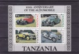 TANZANIA ANIVERSARE 100 ANI AUTOMOBIL ROLLS-ROYCE BLOC MNH, Nestampilat