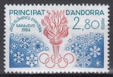 Andorra franceza 1984 - Jocurile Olimpice de iarnă - Saraievo, MNH