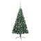 vidaXL Jumătate brad Crăciun artificial cu set globuri verde 240 cm 3077567