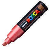 Marker UNI PC-8K Posca, 8.0 mm,varf tesit,rosu metalizat